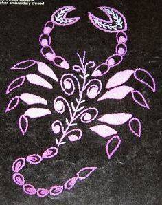 scorpian vintage embroidery