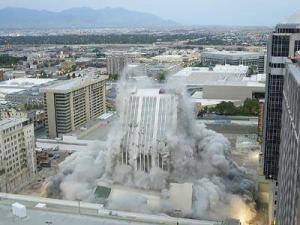 building imploding