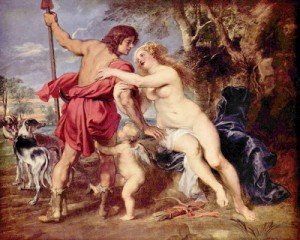 Venus and Adonis, oil on canvas, Sir Peter Paul Rubens (1577-1640)