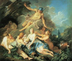 Mercury Confiding the Infant Bacchus to the Nymphs 1734 Francis Boucher