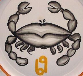 cancer crab with symbol plate