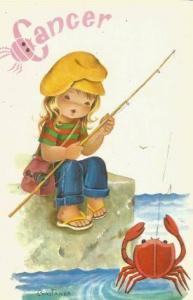 Cancer girl fishing
