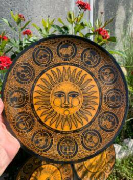 sun vintage astrology round
