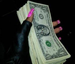money glitter nails