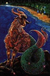 Capricorn sea goat dark